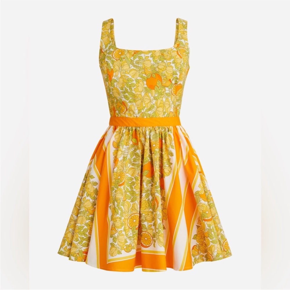 J.Crew Stefania Dress in Limone Scarf Print, size 4